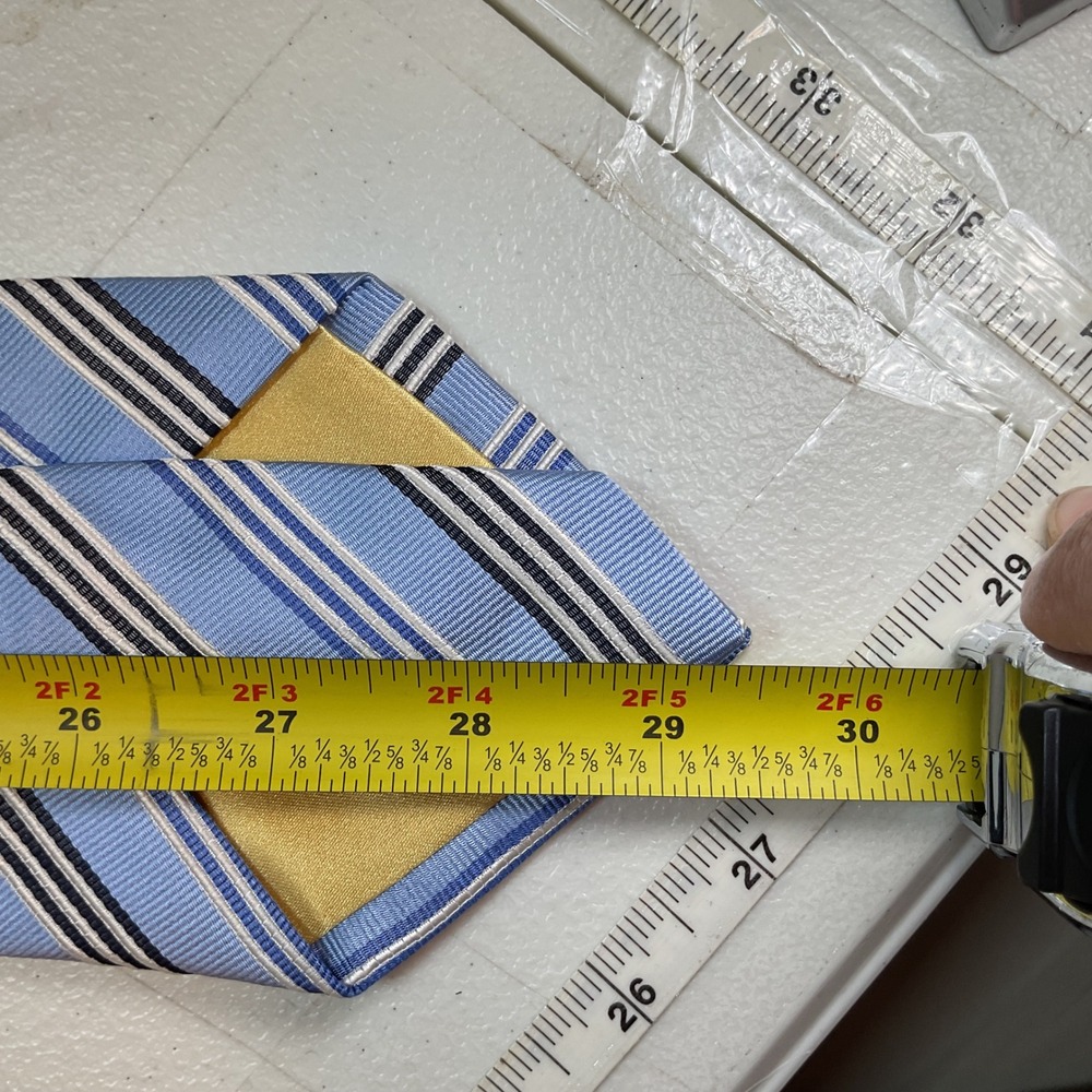 Donald J. Trump Neck Tie Mens Blue Striped Silk Signature Collection Formal 59" - Picture 6 of 6